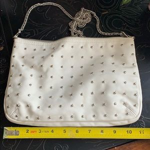 Vegan White Faux Leather White with Grommets Purse